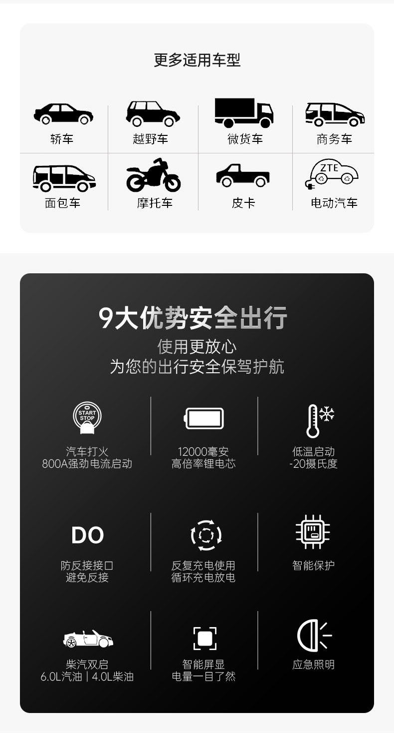 汽車應急啟動電源充氣泵（bèng）一體機